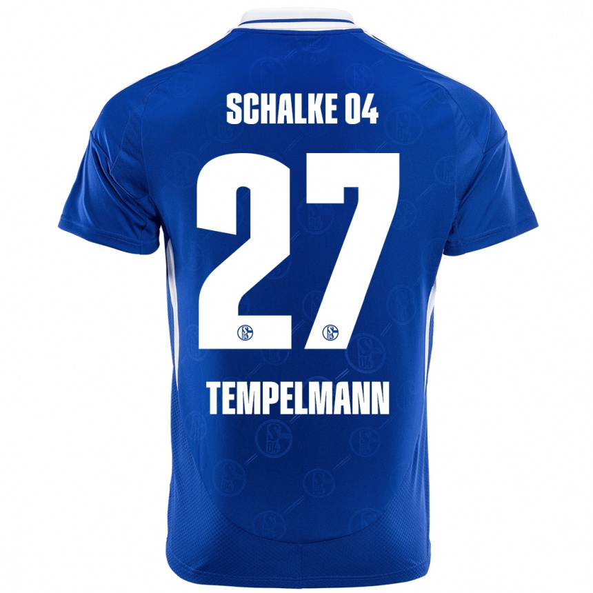 Niño Fútbol Camiseta Lino Tempelmann #27 Azul Real 1ª Equipación 2024/25 Argentina