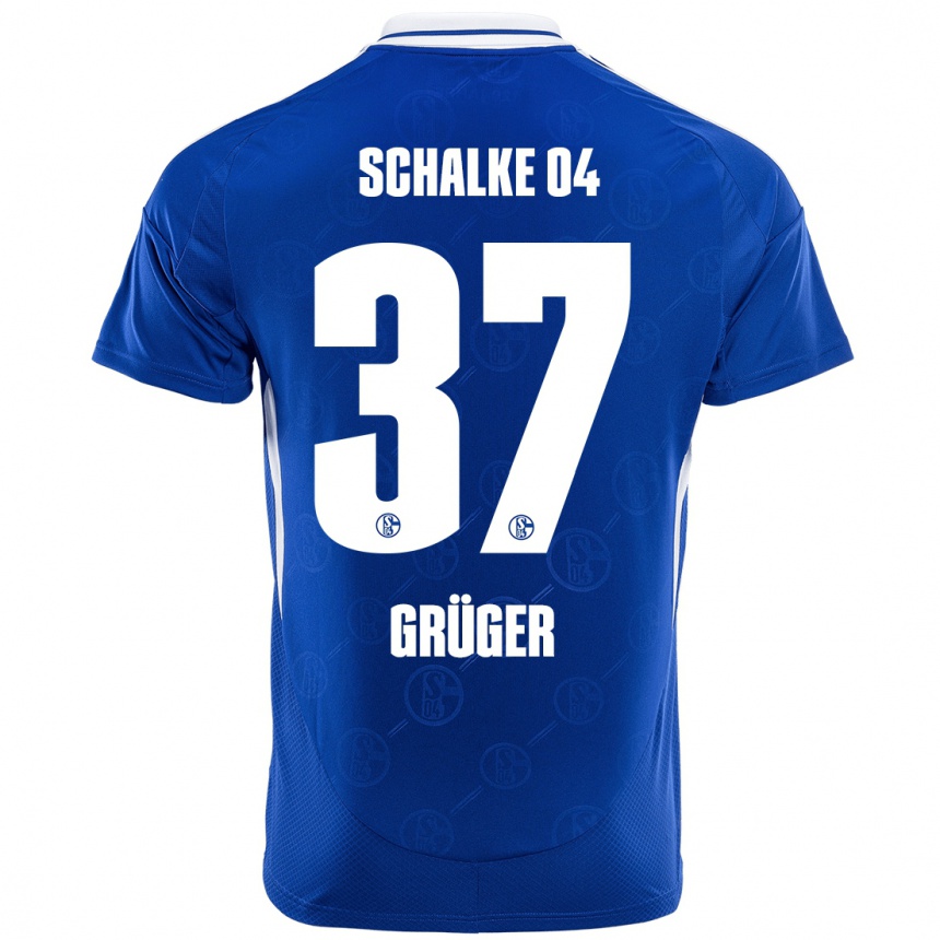 Niño Fútbol Camiseta Max Grüger #37 Azul Real 1ª Equipación 2024/25 Argentina