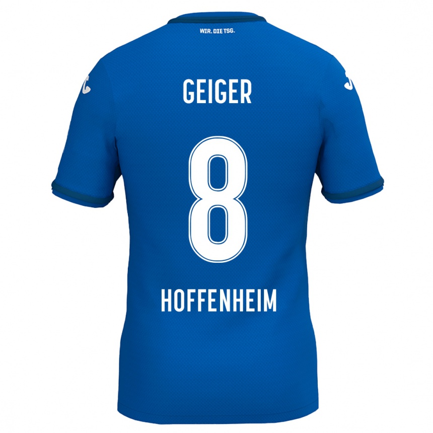 Niño Fútbol Camiseta Dennis Geiger #8 Azul Real 1ª Equipación 2024/25 Argentina