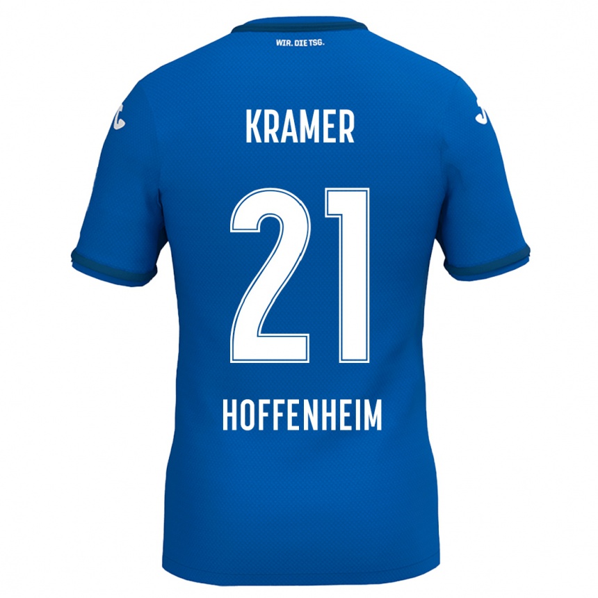 Niño Fútbol Camiseta Emil Kramer #21 Azul Real 1ª Equipación 2024/25 Argentina