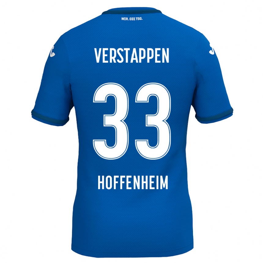 Niño Fútbol Camiseta Eric Verstappen #33 Azul Real 1ª Equipación 2024/25 Argentina