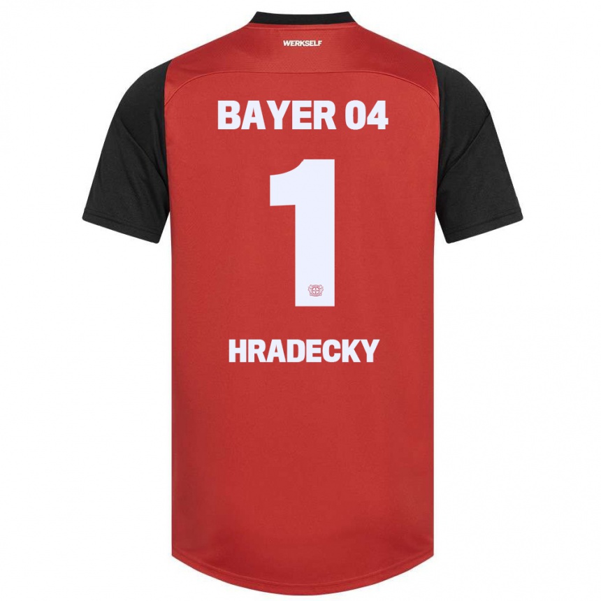 Niño Fútbol Camiseta Lukas Hradecky #1 Rojo Negro 1ª Equipación 2024/25 Argentina