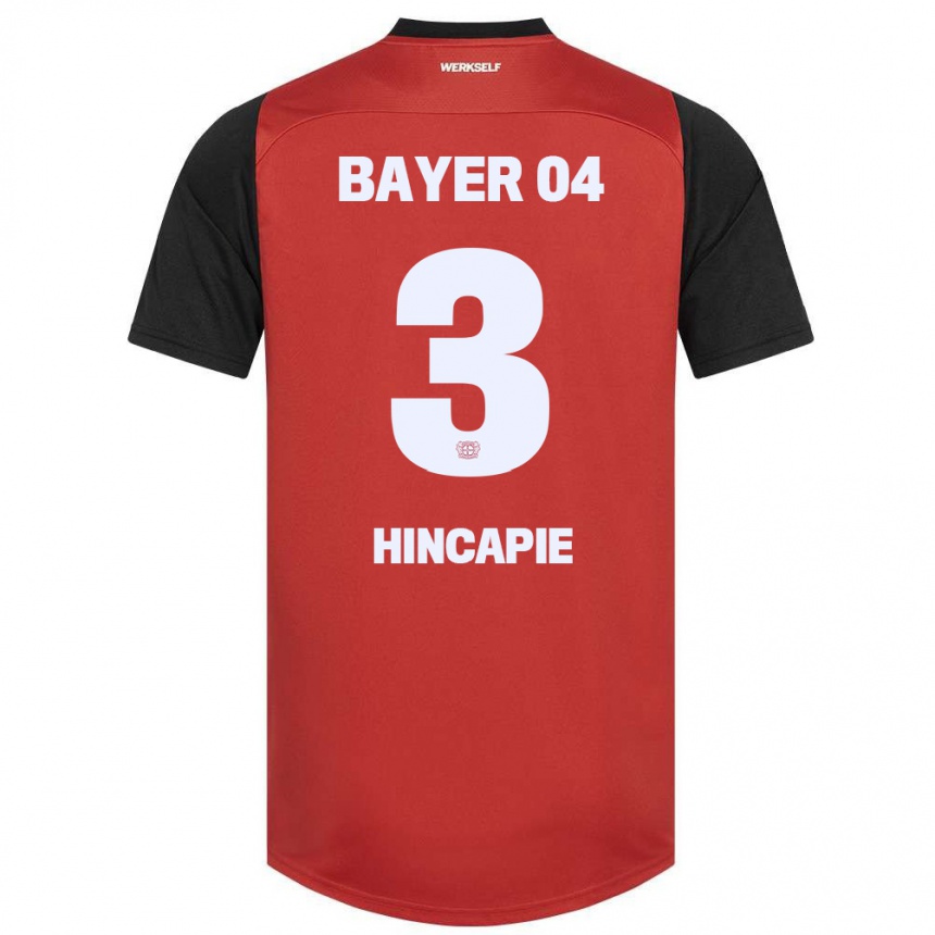 Niño Fútbol Camiseta Piero Hincapié #3 Rojo Negro 1ª Equipación 2024/25 Argentina