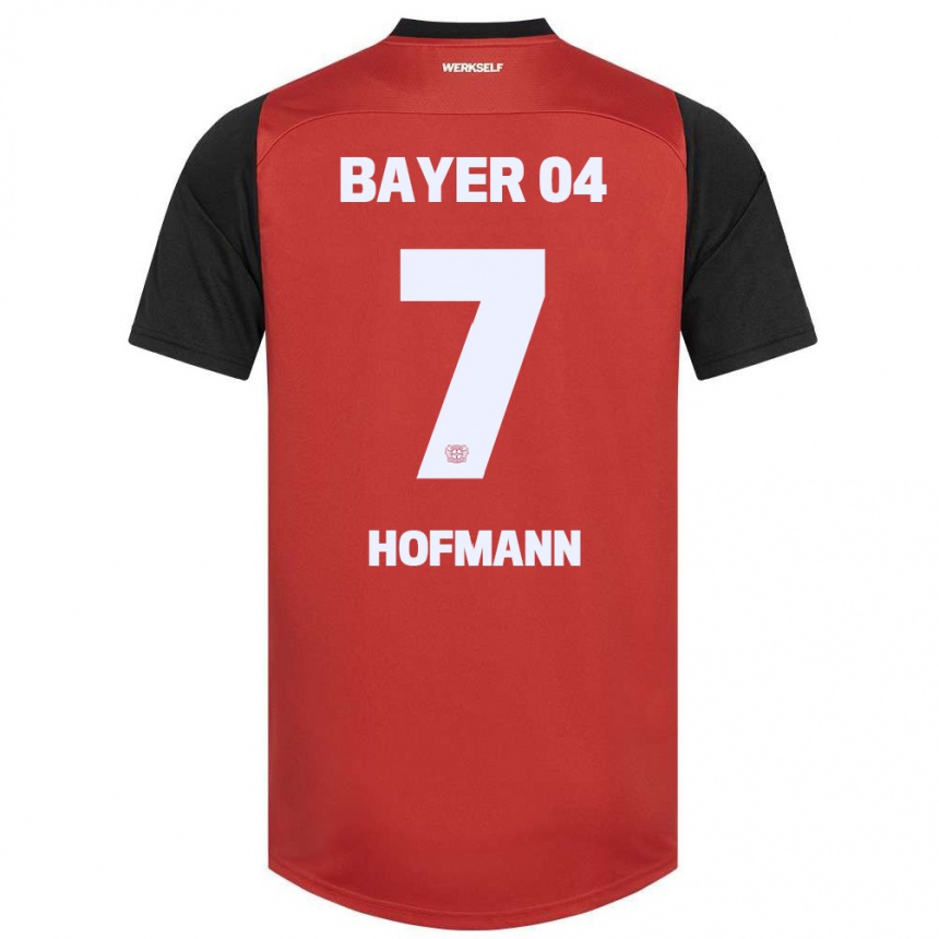 Niño Fútbol Camiseta Jonas Hofmann #7 Rojo Negro 1ª Equipación 2024/25 Argentina