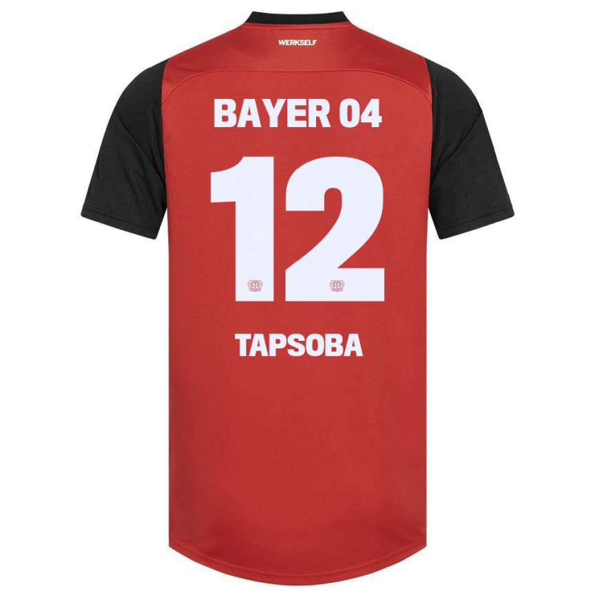 Niño Fútbol Camiseta Edmond Tapsoba #12 Rojo Negro 1ª Equipación 2024/25 Argentina