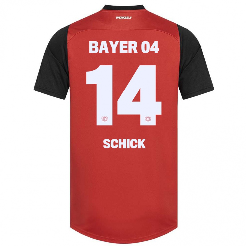 Niño Fútbol Camiseta Patrik Schick #14 Rojo Negro 1ª Equipación 2024/25 Argentina