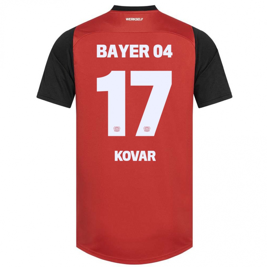 Niño Fútbol Camiseta Matej Kovar #17 Rojo Negro 1ª Equipación 2024/25 Argentina