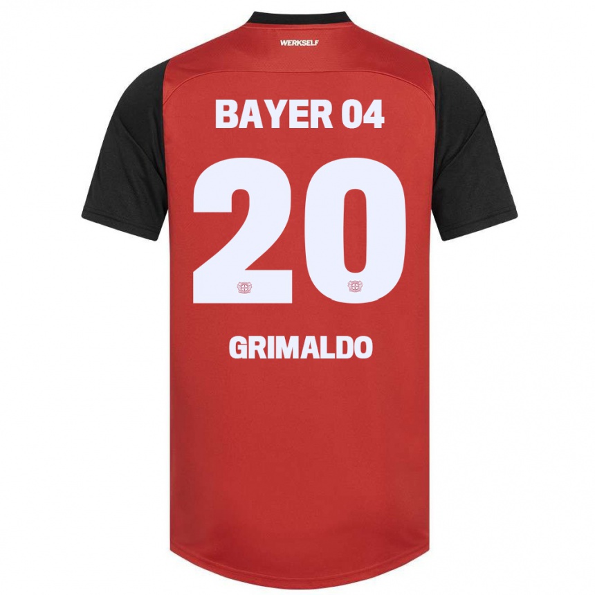 Niño Fútbol Camiseta Alejandro Grimaldo #20 Rojo Negro 1ª Equipación 2024/25 Argentina