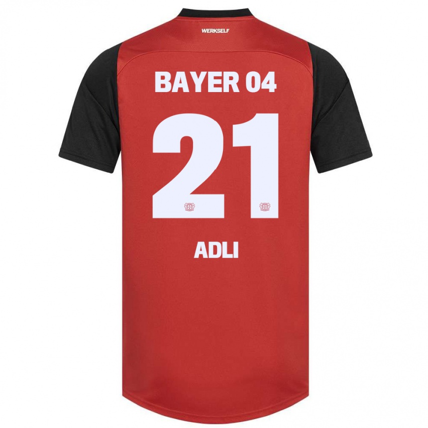 Niño Fútbol Camiseta Amine Adli #21 Rojo Negro 1ª Equipación 2024/25 Argentina