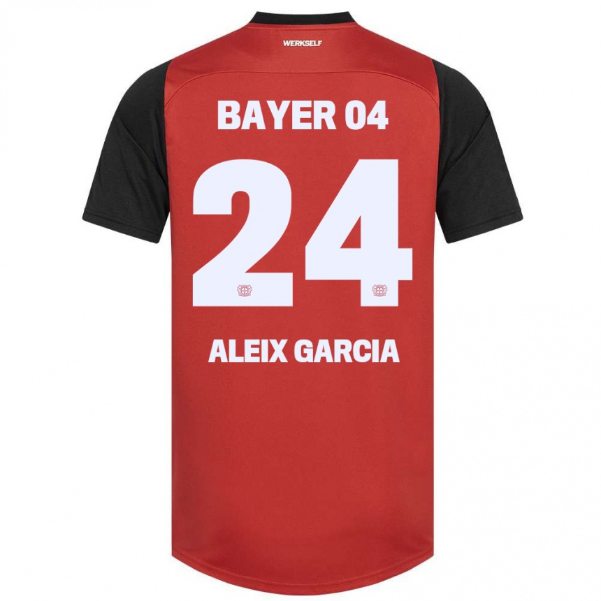 Niño Fútbol Camiseta Aleix García #24 Rojo Negro 1ª Equipación 2024/25 Argentina