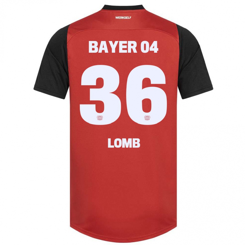 Niño Fútbol Camiseta Niklas Lomb #36 Rojo Negro 1ª Equipación 2024/25 Argentina