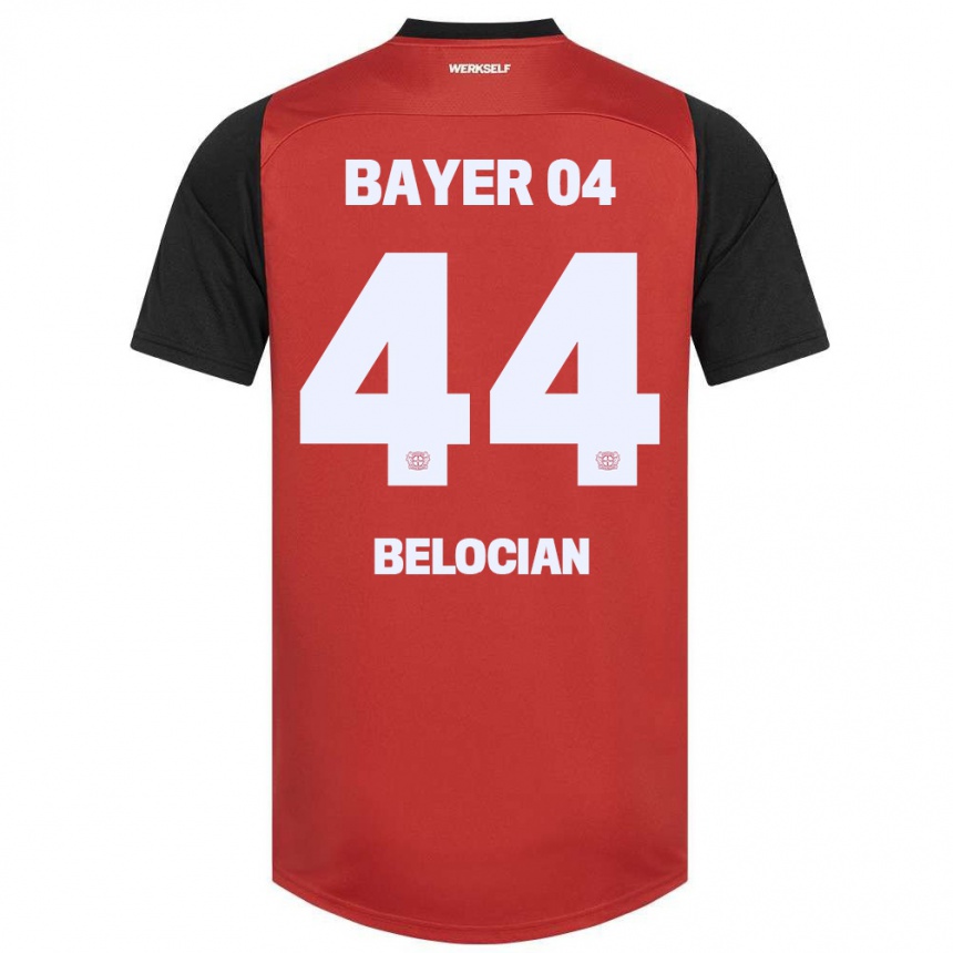 Niño Fútbol Camiseta Jeanuël Belocian #44 Rojo Negro 1ª Equipación 2024/25 Argentina