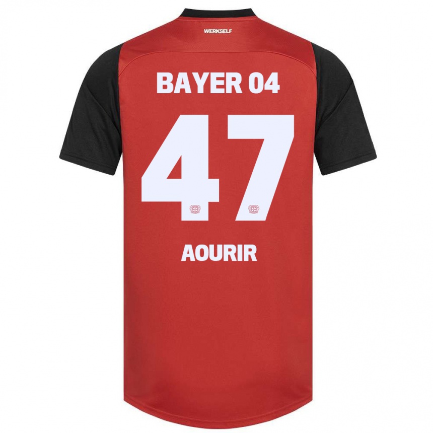 Niño Fútbol Camiseta Ayman Aourir #47 Rojo Negro 1ª Equipación 2024/25 Argentina