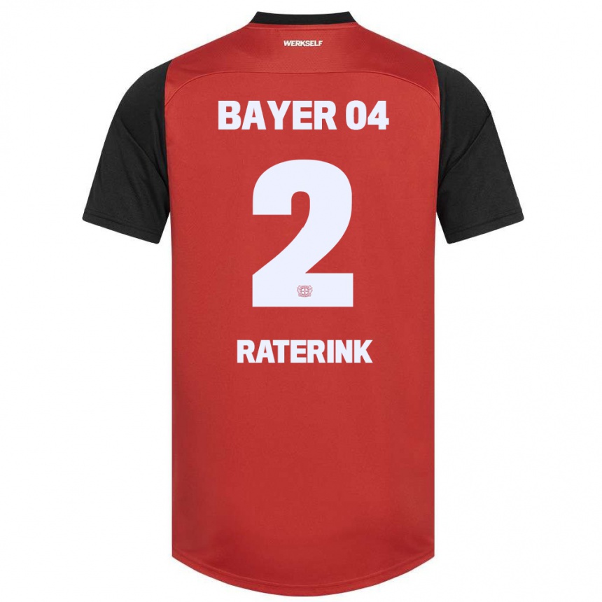 Niño Fútbol Camiseta Othniël Raterink #2 Rojo Negro 1ª Equipación 2024/25 Argentina