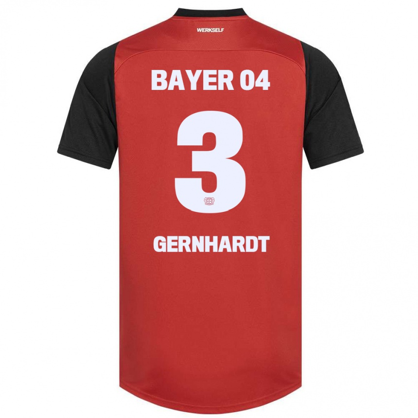 Niño Fútbol Camiseta Nils Gernhardt #3 Rojo Negro 1ª Equipación 2024/25 Argentina