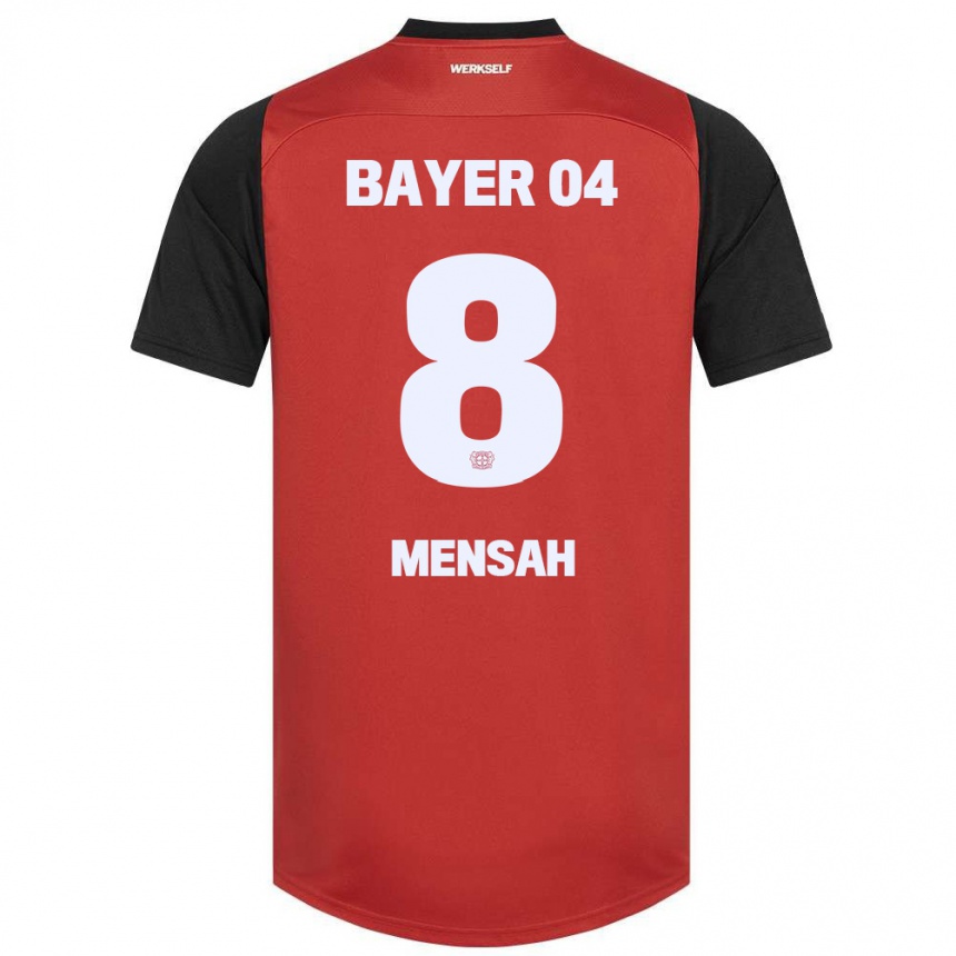 Niño Fútbol Camiseta Naba Mensah #8 Rojo Negro 1ª Equipación 2024/25 Argentina