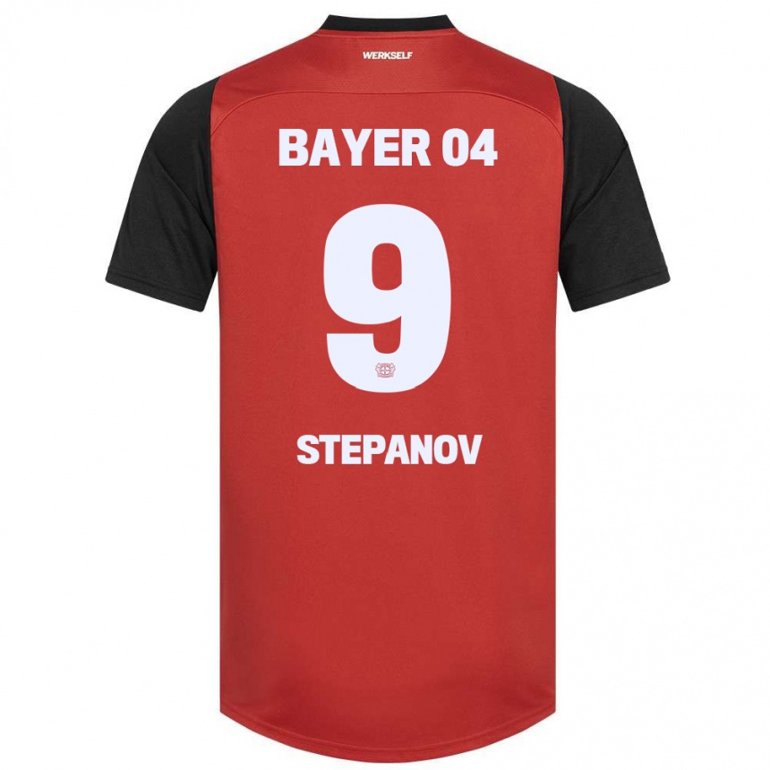 Niño Fútbol Camiseta Artem Stepanov #9 Rojo Negro 1ª Equipación 2024/25 Argentina