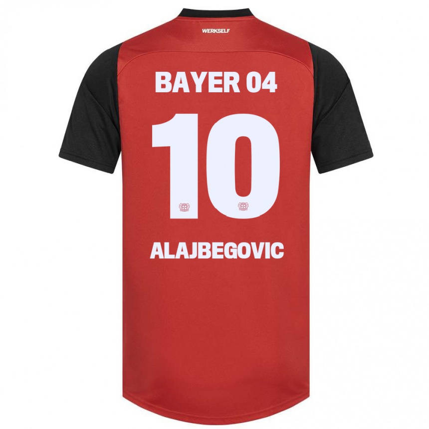 Niño Fútbol Camiseta Kerim Alajbegovic #10 Rojo Negro 1ª Equipación 2024/25 Argentina