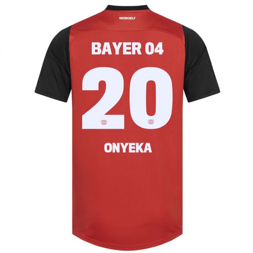 Niño Fútbol Camiseta Francis Onyeka #20 Rojo Negro 1ª Equipación 2024/25 Argentina