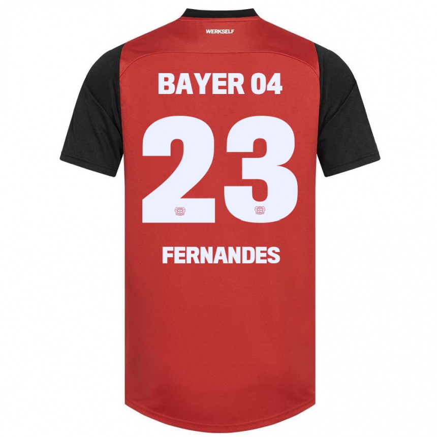 Niño Fútbol Camiseta Tyron Fernandes #23 Rojo Negro 1ª Equipación 2024/25 Argentina