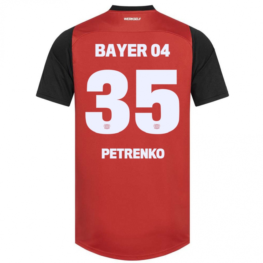 Niño Fútbol Camiseta Oleksandr Petrenko #35 Rojo Negro 1ª Equipación 2024/25 Argentina