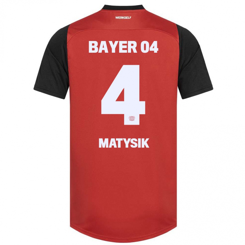 Niño Fútbol Camiseta Sylwia Matysik #4 Rojo Negro 1ª Equipación 2024/25 Argentina