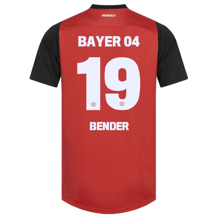 Niño Fútbol Camiseta Loreen Bender #19 Rojo Negro 1ª Equipación 2024/25 Argentina