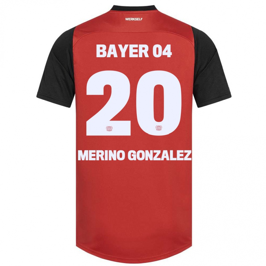 Niño Fútbol Camiseta Estrella Merino Gonzalez #20 Rojo Negro 1ª Equipación 2024/25 Argentina