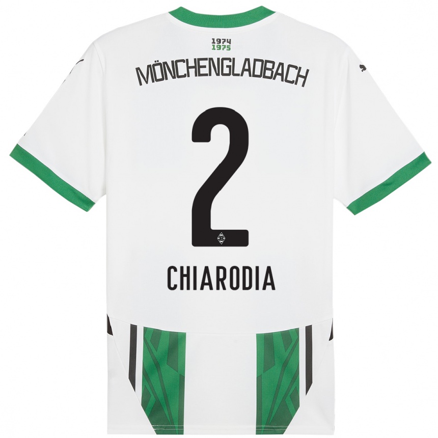 Niño Fútbol Camiseta Fabio Chiarodia #2 Blanco Verde 1ª Equipación 2024/25 Argentina