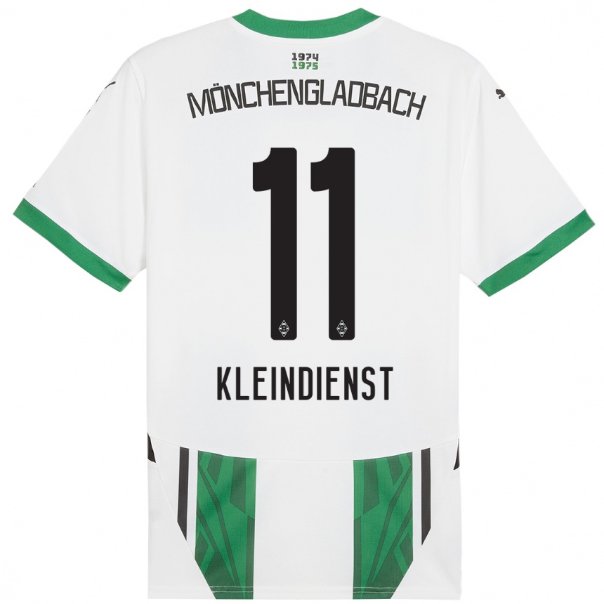 Niño Fútbol Camiseta Tim Kleindienst #11 Blanco Verde 1ª Equipación 2024/25 Argentina