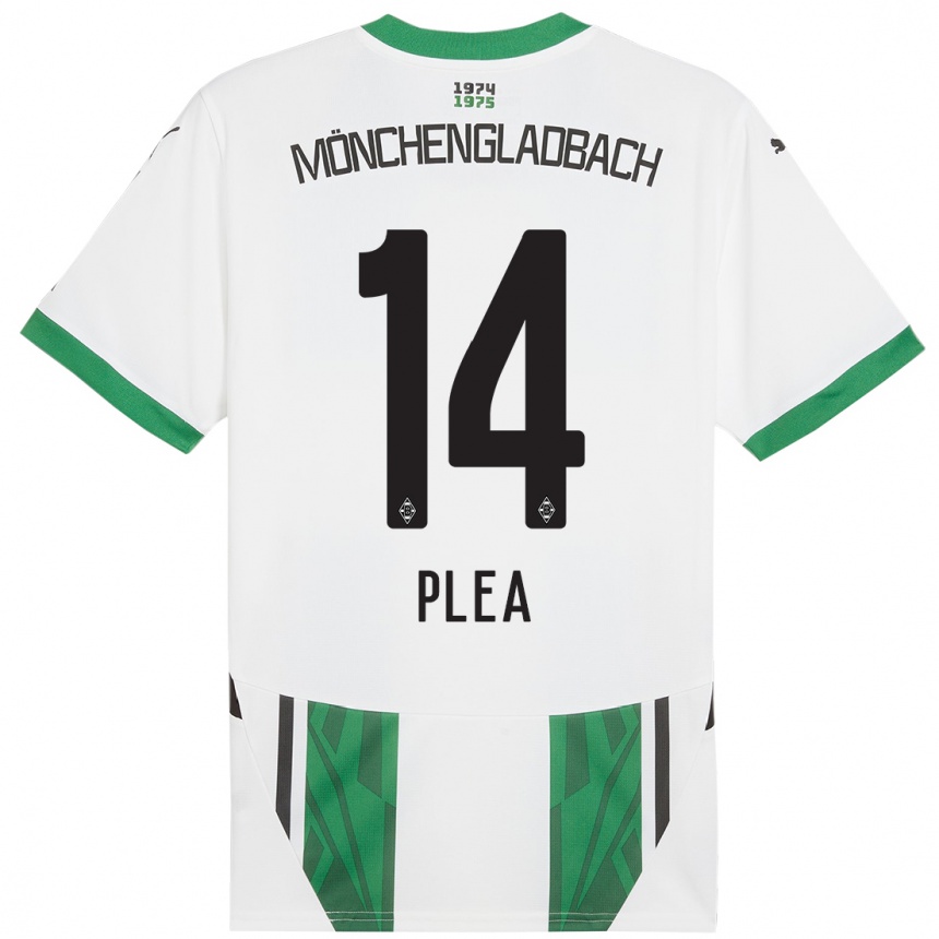 Niño Fútbol Camiseta Alassane Plea #14 Blanco Verde 1ª Equipación 2024/25 Argentina