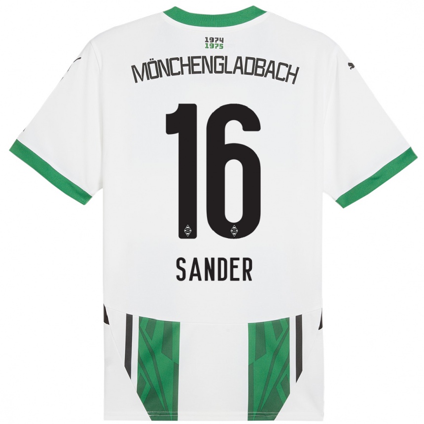 Niño Fútbol Camiseta Philipp Sander #16 Blanco Verde 1ª Equipación 2024/25 Argentina