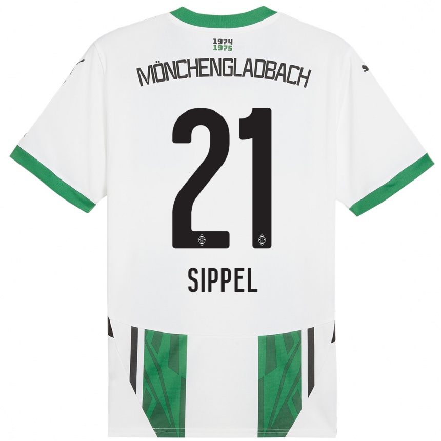 Niño Fútbol Camiseta Tobias Sippel #21 Blanco Verde 1ª Equipación 2024/25 Argentina