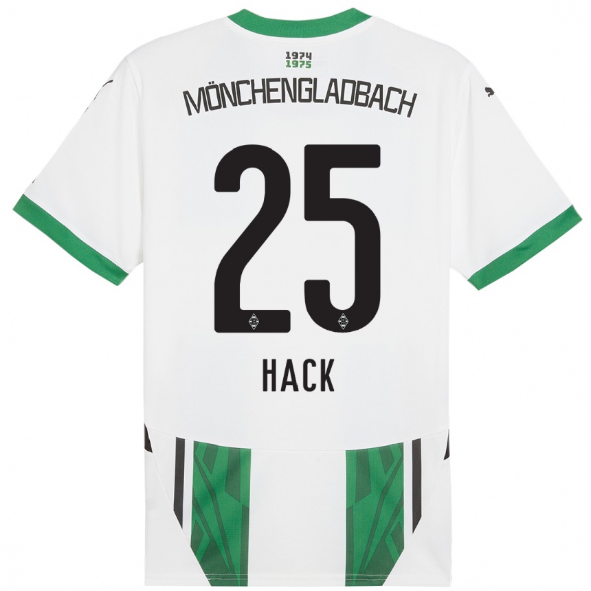 Niño Fútbol Camiseta Robin Hack #25 Blanco Verde 1ª Equipación 2024/25 Argentina