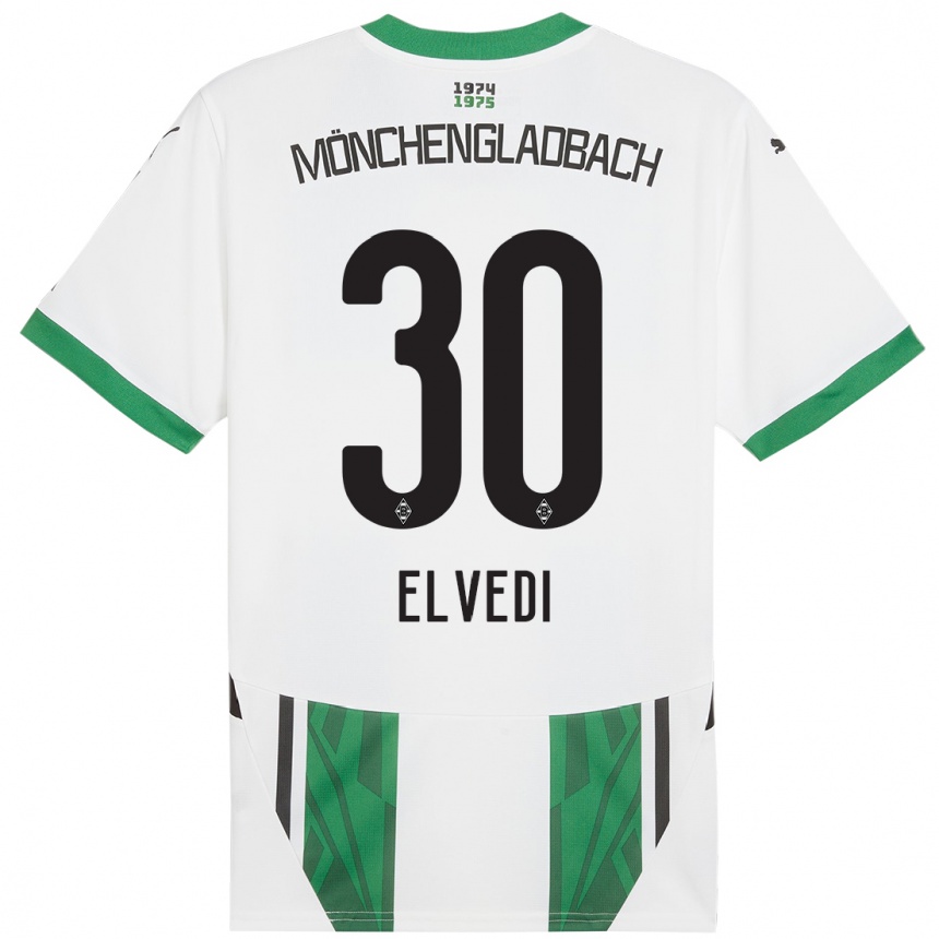 Niño Fútbol Camiseta Nico Elvedi #30 Blanco Verde 1ª Equipación 2024/25 Argentina