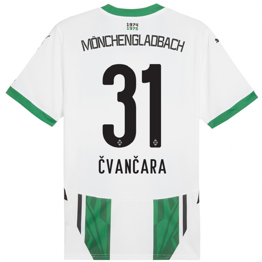 Niño Fútbol Camiseta Tomas Cvancara #31 Blanco Verde 1ª Equipación 2024/25 Argentina