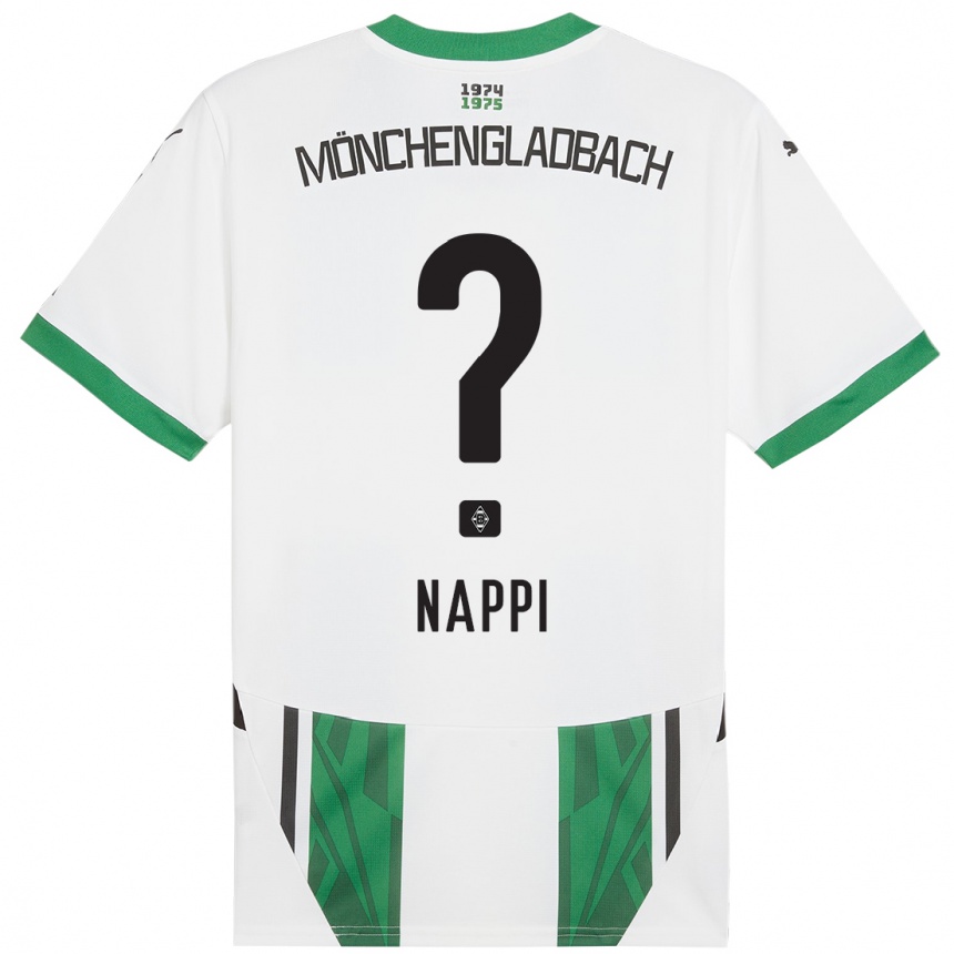 Niño Fútbol Camiseta Johann Deumi Nappi #0 Blanco Verde 1ª Equipación 2024/25 Argentina