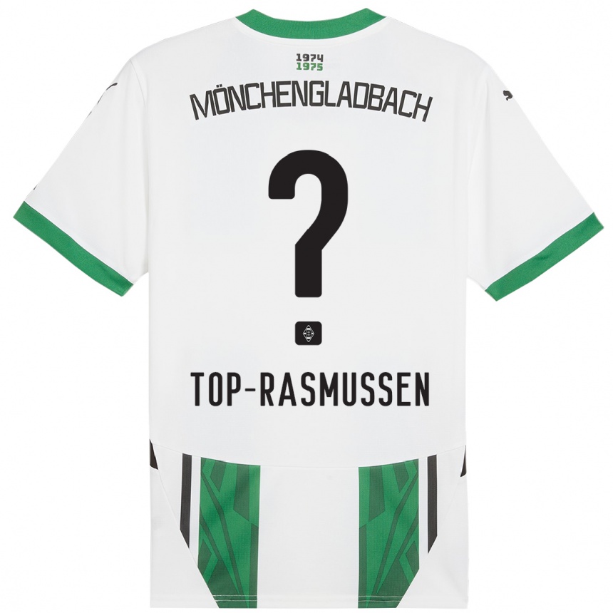 Niño Fútbol Camiseta Tristan Top-Rasmussen #0 Blanco Verde 1ª Equipación 2024/25 Argentina