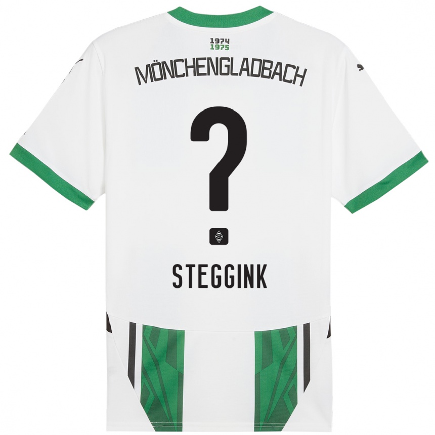 Niño Fútbol Camiseta Lennart Steggink #0 Blanco Verde 1ª Equipación 2024/25 Argentina