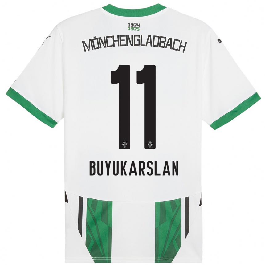 Niño Fútbol Camiseta Oguzcan Büyükarslan #11 Blanco Verde 1ª Equipación 2024/25 Argentina