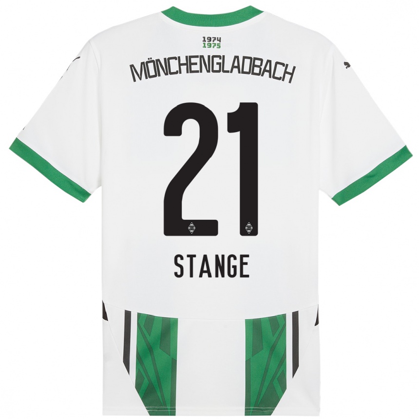 Niño Fútbol Camiseta Veit Stange #21 Blanco Verde 1ª Equipación 2024/25 Argentina