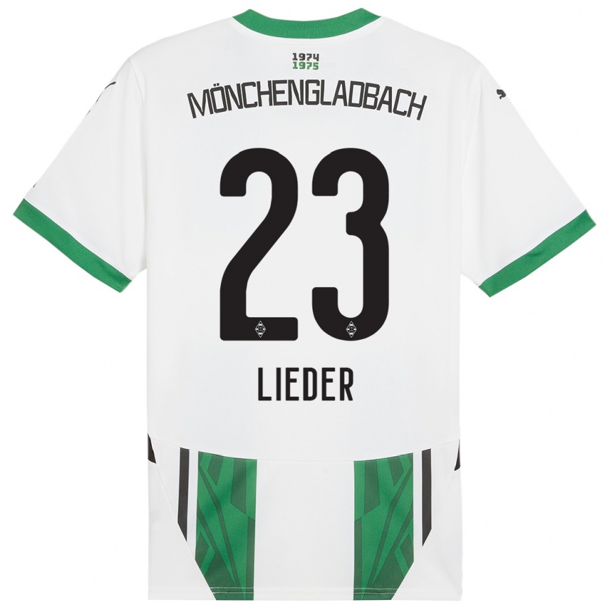 Niño Fútbol Camiseta Michel Lieder #23 Blanco Verde 1ª Equipación 2024/25 Argentina