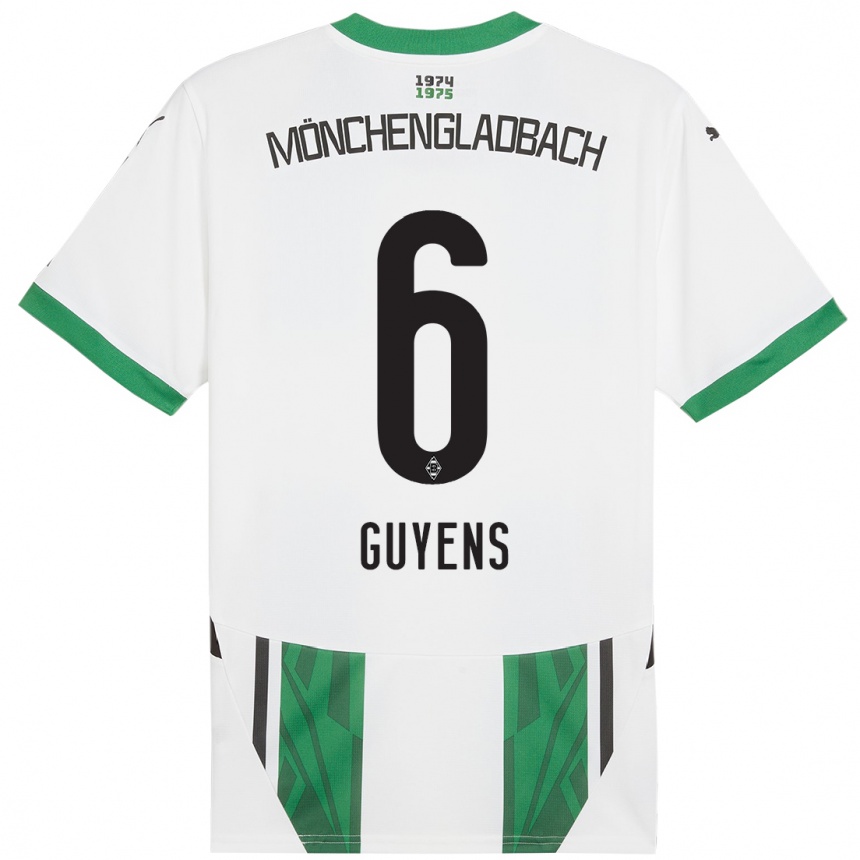 Niño Fútbol Camiseta Emily Guyens #6 Blanco Verde 1ª Equipación 2024/25 Argentina