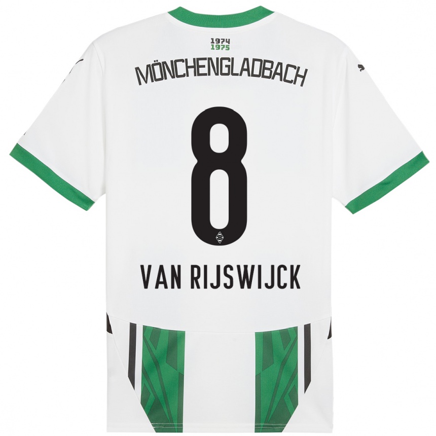 Niño Fútbol Camiseta Britt Van Rijswijck #8 Blanco Verde 1ª Equipación 2024/25 Argentina