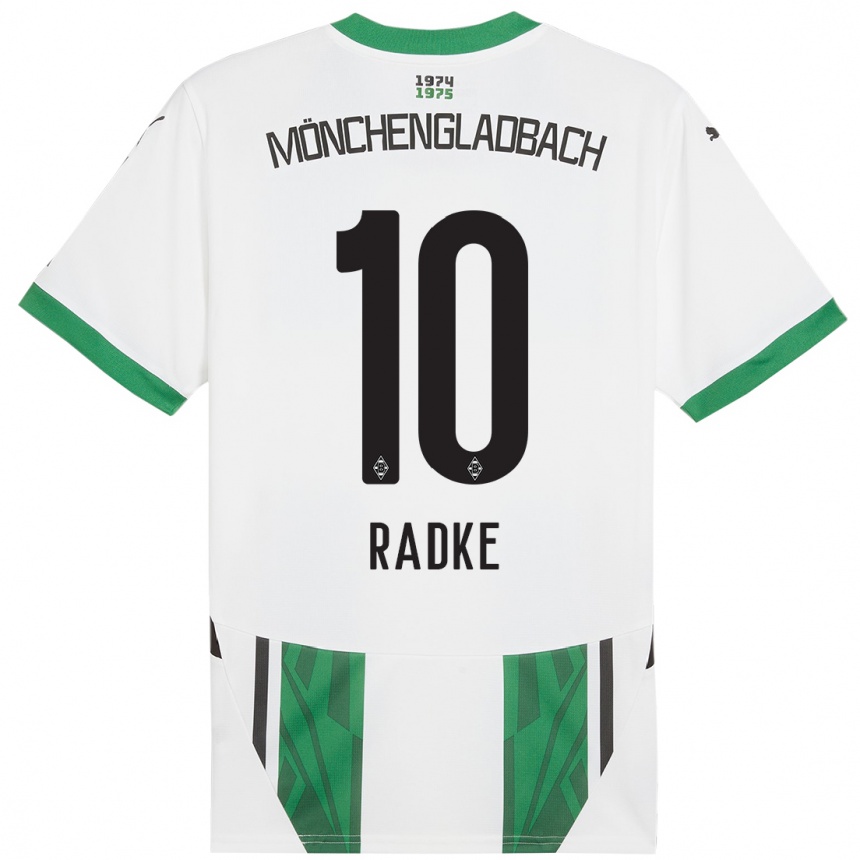 Niño Fútbol Camiseta Laura Radke #10 Blanco Verde 1ª Equipación 2024/25 Argentina