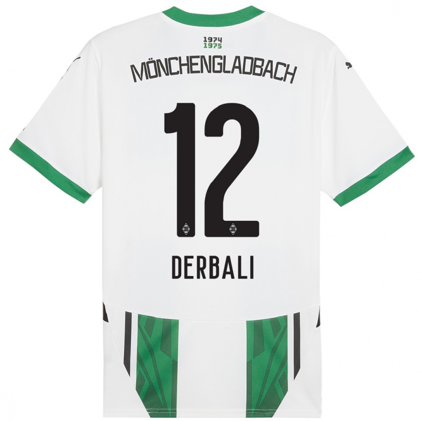 Niño Fútbol Camiseta Louisa Derbali #12 Blanco Verde 1ª Equipación 2024/25 Argentina