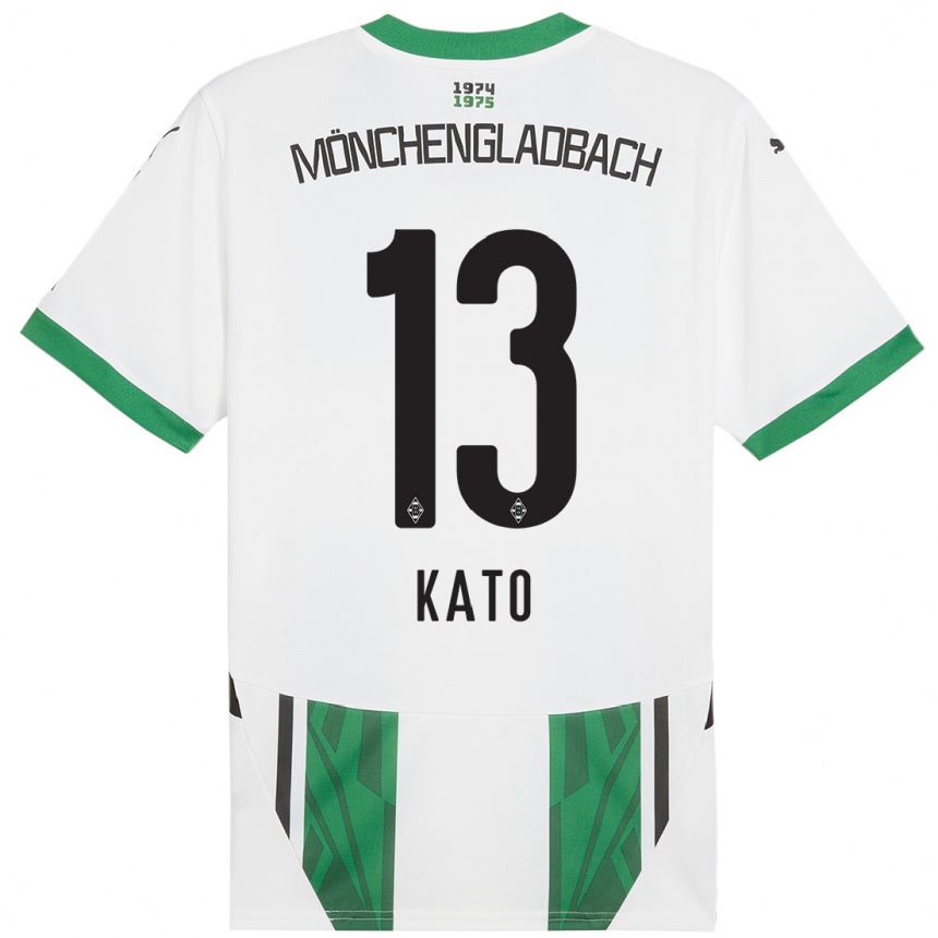 Niño Fútbol Camiseta Mizuho Kato #13 Blanco Verde 1ª Equipación 2024/25 Argentina