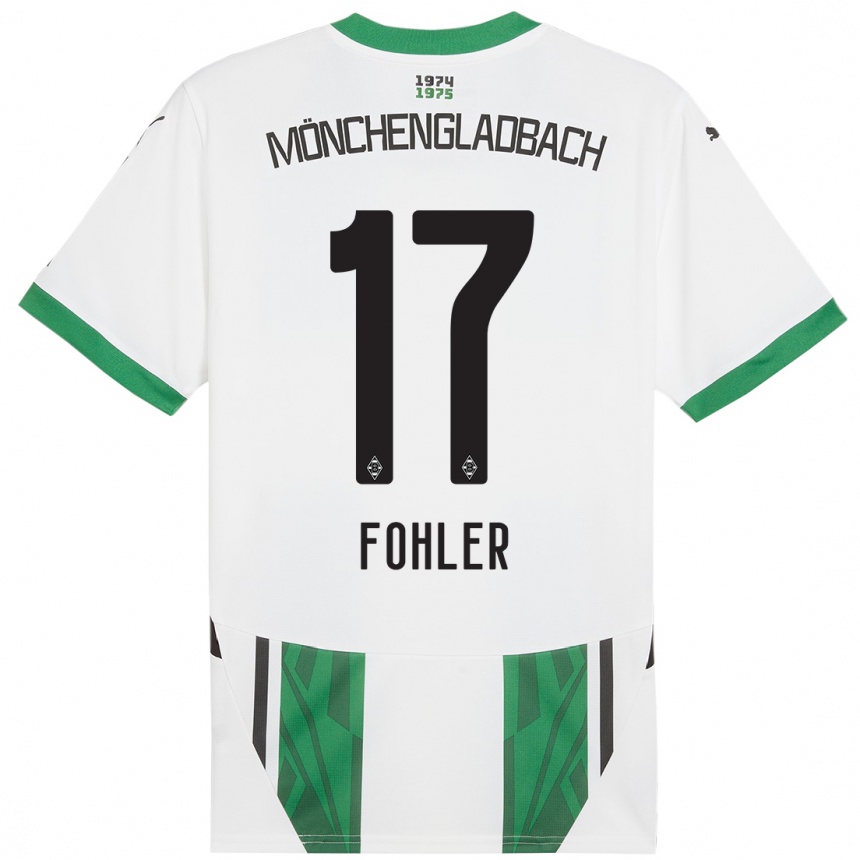 Niño Fútbol Camiseta Selma Fohler #17 Blanco Verde 1ª Equipación 2024/25 Argentina