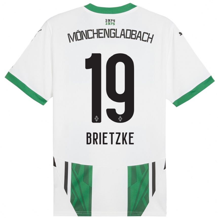 Niño Fútbol Camiseta Yvonne Brietzke #19 Blanco Verde 1ª Equipación 2024/25 Argentina