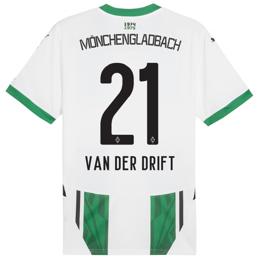 Niño Fútbol Camiseta Suus Van Der Drift #21 Blanco Verde 1ª Equipación 2024/25 Argentina